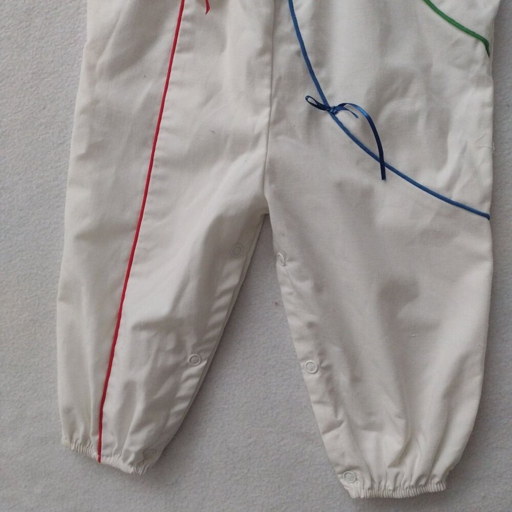 Vintage Heart Balloon Embroidered Onesies 12M Cute Cotton Blend Outfit - Picture 5 of 9
